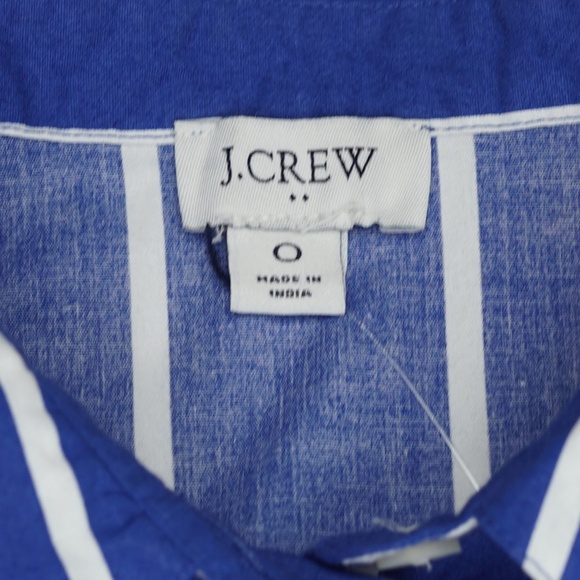 JCREW Size 0 Short-Sleeve Tie-Waist Mini Dress Sunwashed Sea White $118 CC789 - Picture 4 of 7